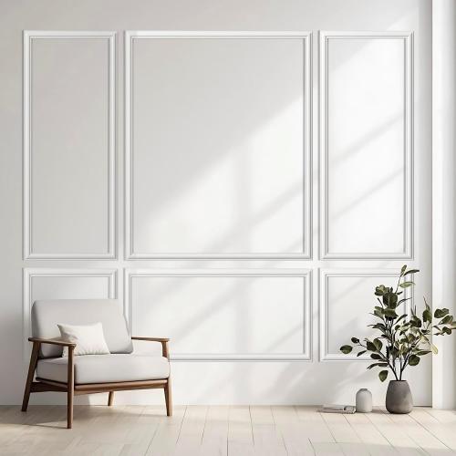 3 Set Peel and Stick Wall Molding Kit,Premade Self Adhesive Wainscoting Panels,Ready to Assemble Accent Molding Trim for Interior Wall Moulding Decor (24x60in)