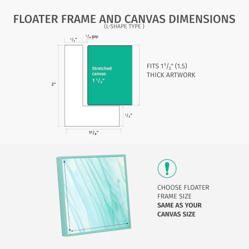 PIXY CANVAS Floater Frame 24x24 for 1.5 inch Deep Canvas Paintings/Canvas Prints/Wood Canvas Panels/Wall Art/Wall Decor/Home Decor/Artwork (Natural Oak, 24 x 24 inch, Square)