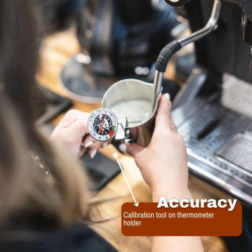 Barista Basics 7 Adjustable Milk Frothing Thermometer for Perfect Espresso, Latte, Coffee - NSF Approved, 0-220°F Range