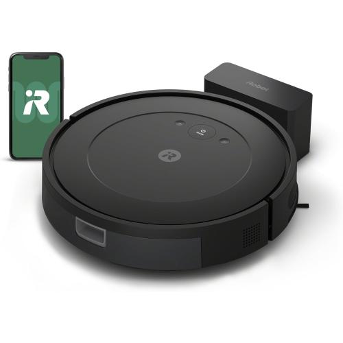Black iRobot Roomba Vac Robot Vacuum (Q0120) - Easy to use, Power-Lifting Suction, Multi-Surface Cleaning, Smart Navigation Cleans in Neat Rows, Self-Charging, Alexa
