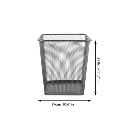 GANAZONO Black Mesh Square Trash Cans, Waste Basket with Open-Top for Office, Home, Kitchen