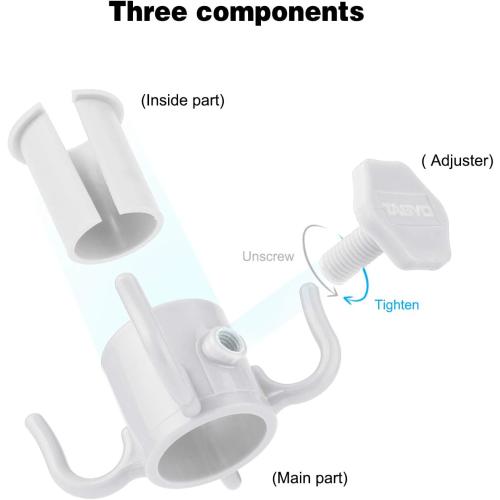 TAGVO Beach Umbrella Hanging Hook, 2 Pack Umbrella Hooks Hanger, 4 Prongs Beach Umbrella Hanging Holder, Beach Accessories for Beach Camping Trips