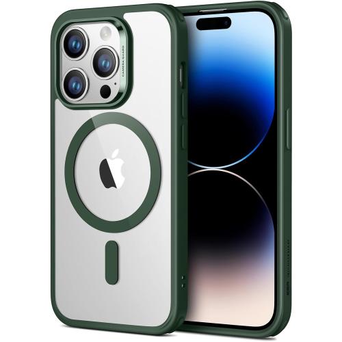 ESR for iPhone 16 Pro Case, Compatible with MagSafe, Shockproof Military-Grade Protection, Yellowing Resistant, Magnetic Classic Hybrid Case (HaloLock), Clear Green