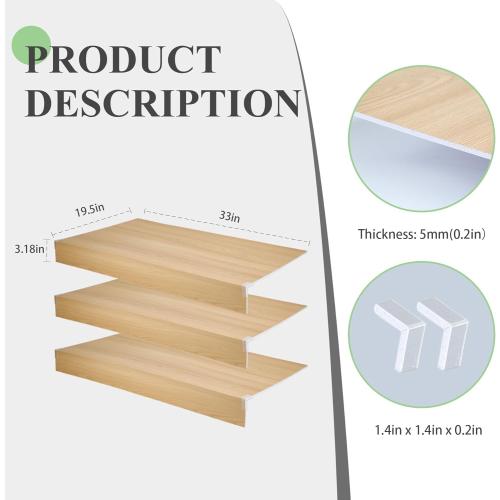 Size 33x 19.5 6 Pack Wire Rack Covers, 33'' x 19.5'' Foamed PVC Wire Shelf Covers (Not Wood), Removable Shelving Cover for Closet, Pantry Shelves Cover for Home and Kitchen, Closet Decoration