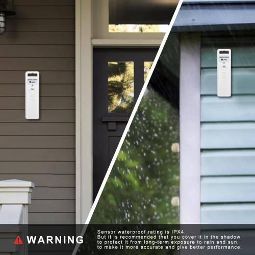 Indoor Outdoor Thermometer Hygrometer Wireless Weather Station, Temperature Humidity Monitor Battery Powered Inside Outside Thermometers with 330ft Range Remote Sensor and Backlight Display