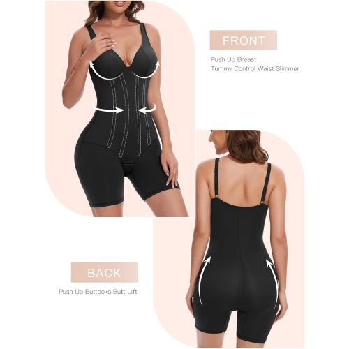 Size L Slimers Women V-Neck Corset Bodysuits - Tummy Control Sculpting Body Suits : Hip Lifter Shapewear Outfits Club Tops