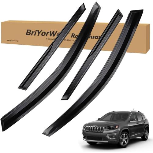 Vent Shades Rain Guards for Jeep Cherokee 2014 2015 2016 2017 2018 2019 2020 2021 2022 2023 Accessories, for Jeep Cherokee Window Deflectors Window Visors