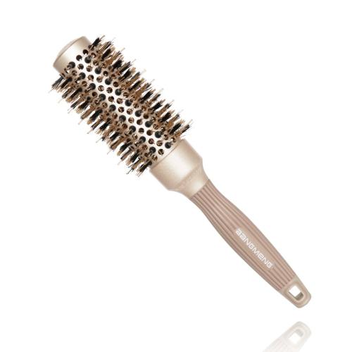 Round Barrel Anti-Static Hair Brush with Boar Bristles, For Straightening & Drying (1 1/4 inch)