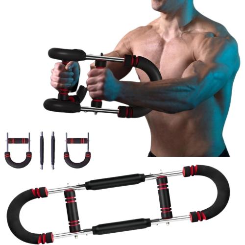 Black and Red Twister Arm Exerciser,80-110lb Adjustable Spring Workout Bar, Forearm Triceps Chest Enhanced Exercise Strengthener,Portable Home Fitness Equipment, Detachable Design Fitness Anywhere