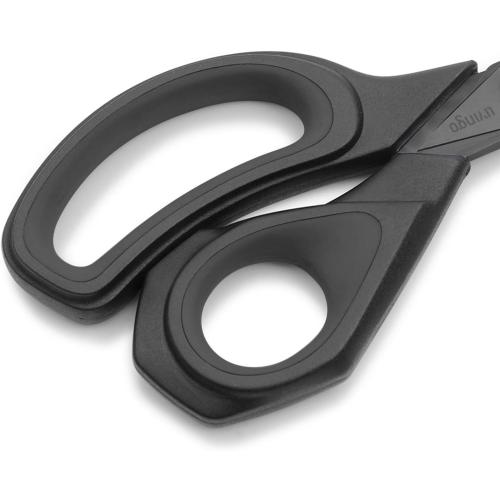 LIVINGO 8.5” Premium Heavy Duty Scissors, Forged Stainless Steel Titanium Coated Sharp Fabric Shears All Purpose for Sewing Tailor Dressmaking Crafting Cutting Leather Home Office Use, Black