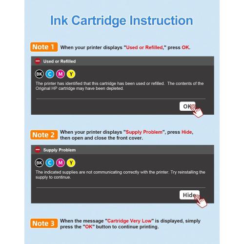 923 Ink Cartridges Combo Pack Replacement for HP 923XL Ink Cartridges for HP Printers Work for HP OfficeJet Pro 8130e 8135e 8139e 8138e 8122e 8124e 8120e 8120 8122 Printer Ink (4 Pack)