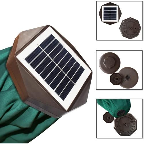 EliteShade USA 10-Year-Non-Fading Solar 9ft Market Umbrella with 80 LED Lights Patio Umbrellas Outdoor Table Umbrella with Ventilation