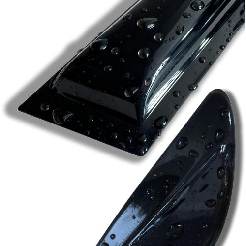 4Pcs Tape On Side Window Rain Guards Window Visors Vent Deflectors Compatible with 2008-2018 Chrysler Town Country/Dodge Grand Caravan, Wind Deflector Smoke 4PCS 94251