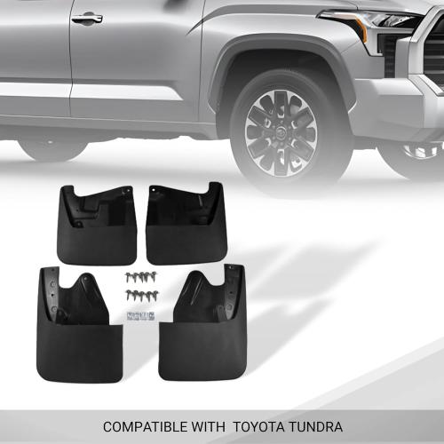 Mud Flaps for Toyota Tundra 2022-2026 No-Drill Splash Guards Set of 4 | All-Weather Front & Rear Mudguards | Fits SR5/Limited/TRD Pro (Excludes SR Models)