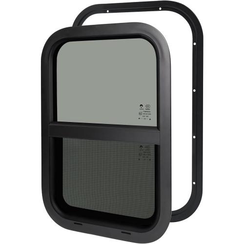 NOVINO RV Window for Cargo Trailer, 15 W x 22 H Replacement RV Window for Camper Travel Trailer Cargo Van Utility Truck SUV, Vertical Sliding,Fit 1 or 1-1/2 Thick Wall,DOT Approved