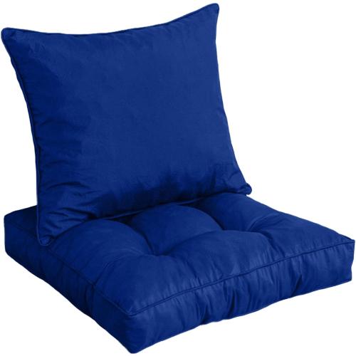 Color Navy Blue HIGOGOGO 22 x 22 Outdoor Cushions for Patio Furniture, Outdoor Seat Cushions with Resistant Waterproof Cover for Yard Garden, Navy