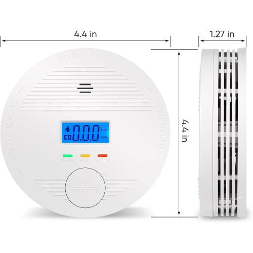Interconnected Smoke and Carbon Monoxide Detector, 10-Year Battery Wireless Interlinked Smoke & CO Alarm with Dual Sensors, Home Fire & CO Safety Protection (6Pack)