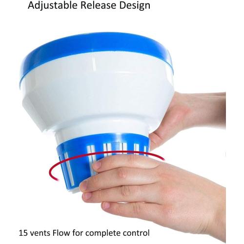 Pool Chlorine Floater, 7.5 Large Floating Chlorine Dispenser, Optimal Pool with Adjustable Release for Indoor & Outdoor Swimming Pool Hot Tub