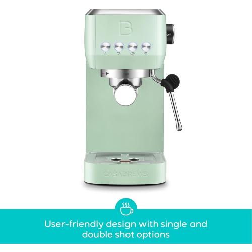 CASABREWS 3700 Essential Espresso Machine 20 Bar, Compact Coffee Maker with Steam Frother for Cappuccino, Latte, 43.9oz Water Tank, Gift for Coffee Lovers, Pastel Green
