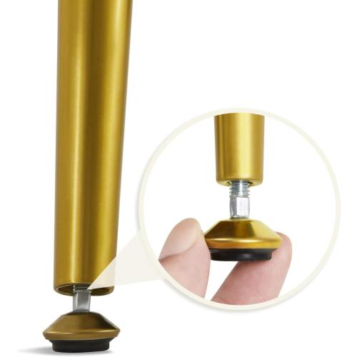 Yaheetech Modern Ottoman Bench Boucle Bench Upholstered Footrest for Living Room with Gold Metal Legs and Padded Seat Ivory