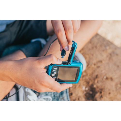 Polaroid IS048 Waterproof Instant Sharing 16 MP Digital Portable Handheld Action Camera, Teal