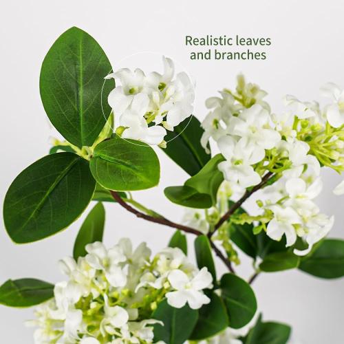 Melorca&Guilla Artificial Plants,6PCS 32 Green Faux Branches for Vase Faux Greenery Stems,Artificial Plants Fake Plants for Shop Garden Office Home Décor (6, Daphne)