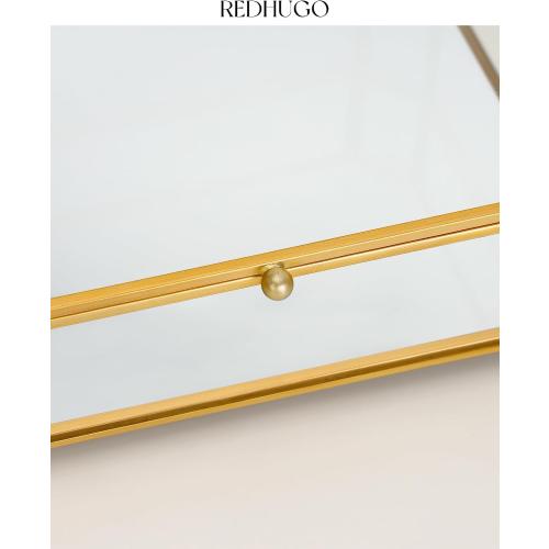 REDHUGO Large Glass Boxes for Display Handmade, Octagon, Gold