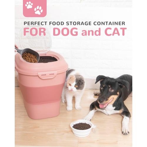30-35Lbs Airtight Dog Food Storage Container,Collapsible Dog Food Container