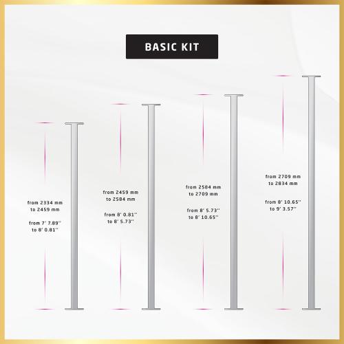 LUPIT Classic G2 Quick Lock - Portable Dance Pole for Home - Spinning & Static Mode - Professional Pole Dancing Pole for Apartment, Club, Party, Pub - Easy Installation - No Drilling