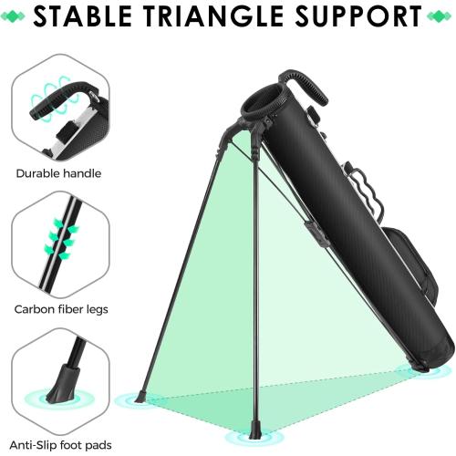 Findway Golf Stand Bag, Small Golf Bag for The Driving Range, Par 3 and Executive Courses, Lightweight Golf Club Carry Bag with Ball Holder and Pockets for Men Women
