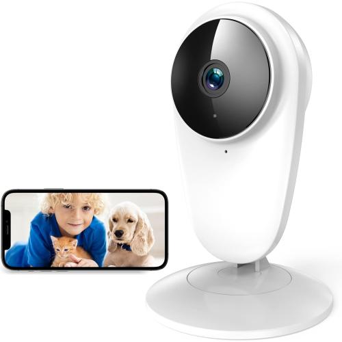 1080P Indoor Camera for Child/Elder/Nanny/Pet, Home Camera with Infrared Night Vision and 2-Way Storage, Motion and Sound Detection, White (BM-A-2)