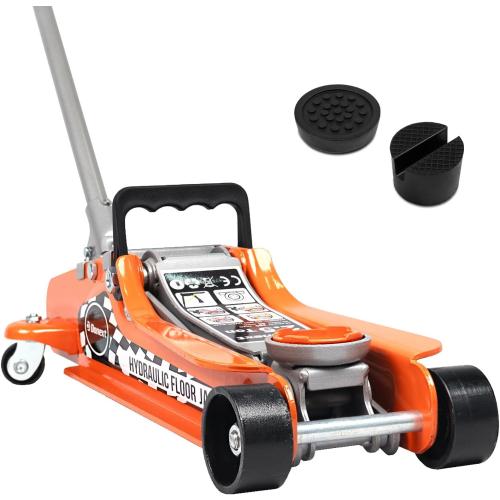 2.5 Ton Steel Floor Jack, Low Profile Hydraulic Racing Floor Jack, Heavy-Duty Racing Floor Jack with Single Piston Lift Pump, Lifting Range 3-3/8 - 14-15/16