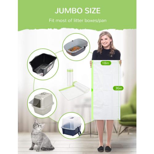 Litter Box Liners, 34 Count Jumbo Cat Litter Pan liners, Drawstring Litter Liner Bags For Litter Box, Easy Clean Up Thick Large Kitty Litter Liner XL, Eco Friendly Pet Cat Supplies(36 x 19)