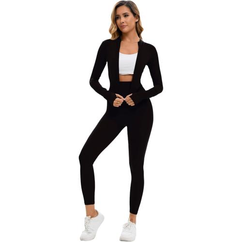 XL Yknktstc Womens Two Piece Tracksuit Set Long Sleeve Zipper Jacket with Athletic High Waist Leggings Workout Outfit