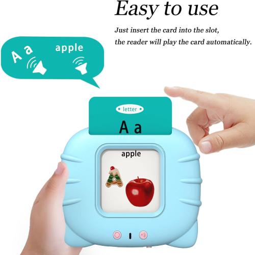 Talking Cards for Toddlers, Speech Therapy Toys Autism Toys, ABC 123 Sight Words Etc, Educational Learning Interactive Toys with Giftable Package (510-blue (New ABC 123  3 Songs))