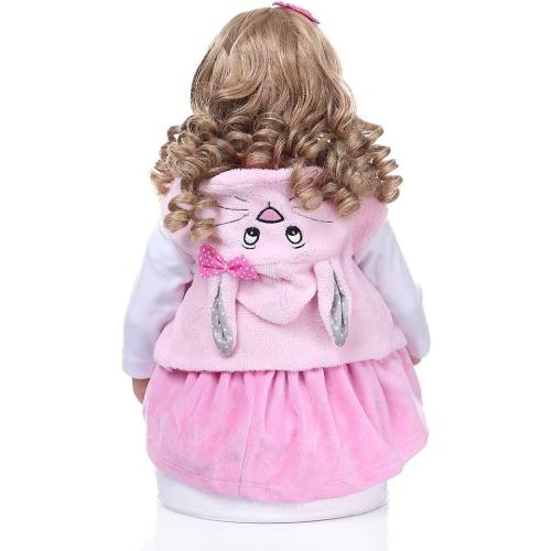 Pinky Reborn Lovely 24inch Reborn Baby Doll Realistic Real Looking Reborn Toddler Dolls Lifelike Soft Child Growth Partner Lovely Birthday Xmas Present
