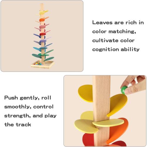 Wooden Music Tree Toy for Kids, Marble Ball Run Track Game for Toddlers, Marble Tree Educational Montessori Toy Boy Girl Gifts