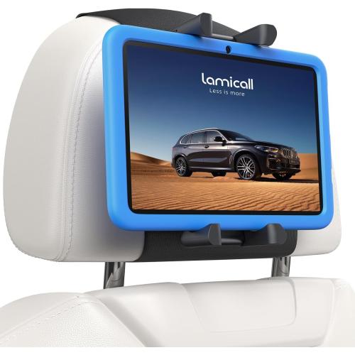 Lamicall Tablet Holder for Car Headrest - [Thick Case Friendly] [360° Rotation] Car Tablet Mount for Backseat, Road Trip Essentials for Kids, for iPad Pro, Air, Mini, Galaxy, Fire HD, 6.1-13 Tablets