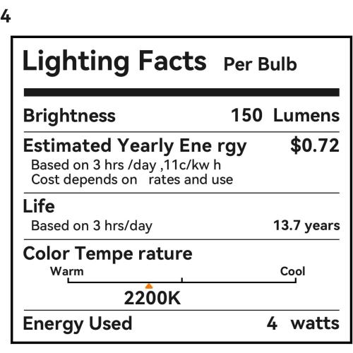 G125 /G40 Amber Glass Large Oversized Dimmable LED Edison Bulb, E26 2200K Warm White Extra Big Round Vintage Light Bulbs, 4 Watt 150LM Decorative 25Watt Globe for Bedroom Living Room Bar and cafe