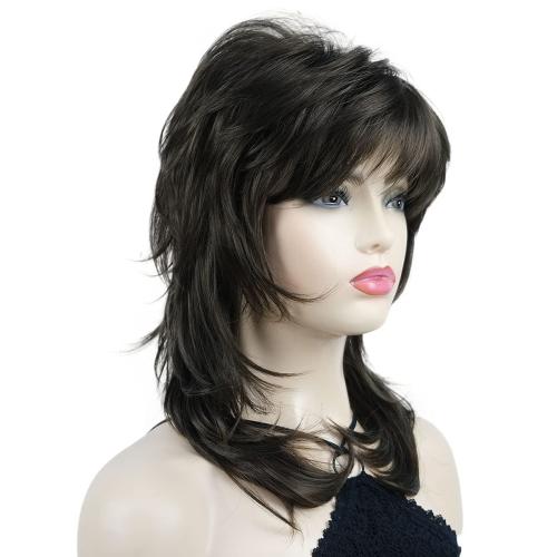 Wiginway Long Shaggy Layered Hair Natural Straight Wavy Shags Wig Soft Syhthetic Hair (Lt Chestnut Brown)