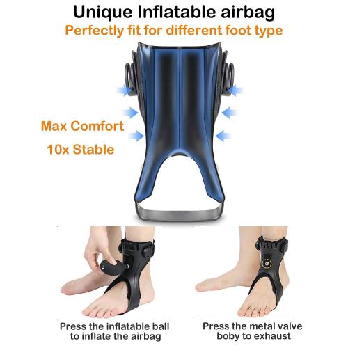 AFO Drop Foot Brace, Upgraded Medical Foot Up Ankle Foot Orthosis Support with Inflatable Airbag for Hemiplegia Stroke Shoes Walking Foot Stabilizer (Left, XL)