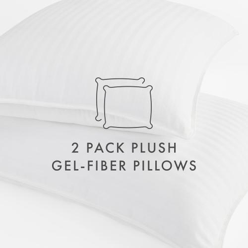 Linen Market Cooling Gel Queen Pillows Set of 2-100% Cotton Cover, Soft Gel-Fiber Filling, Bed Pillows for All Sleepers, Odorless and Non-Toxic, Perfect Firmness for Cool Comfort