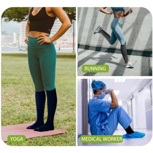 LEVSOX Viscose Made from Bamboo Compression Socks for Pregnant Women 20-30 mmHg Knee High Cute Mens Supports Socks for Travel