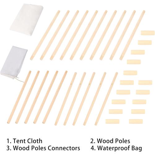 White 7' Large Teepee Tent for Adults, Play Tent with Carry Bag, 5 Sides Canvas Kids Teepee Tent Indoor & Outdoor Tents for Party, Wedding, Photo Prop, White