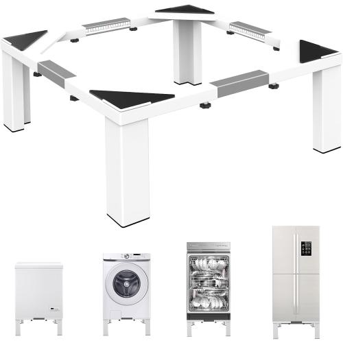 Heavy-Duty All Steel Universal Laundry Pedestal 12 Height , Full size Washing Machine Stand Adjustable Dryer Stand , Suitable for all Washer and Dryer Pedestal（White）