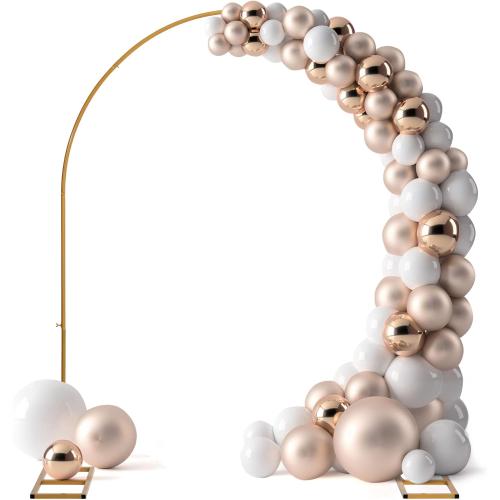 DOEWORKS 6.5 FT Metal Balloon Arch Stand, Rectangle Wire Backdrop Stand for Ceremony, Flower Stand Rack for Wedding, Birthday Party, Golden