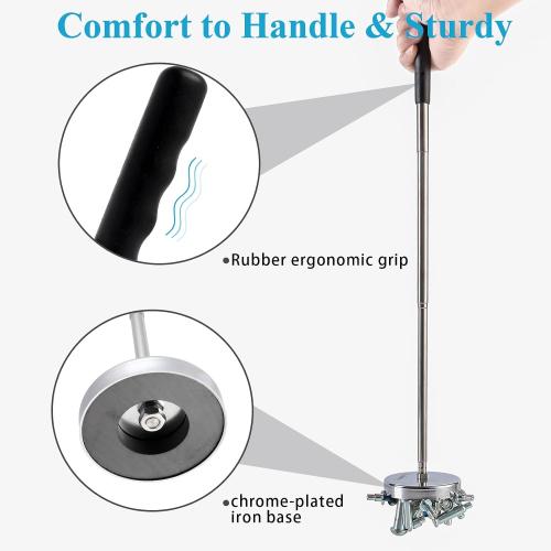 Silver 8.6-33 Telescoping Magnetic Sweeper Pickup Tool, Screws Parts Finder with 35LB Pull Capacity, Retractable 8.6 to 33 with Strong Magnet, Pick up Nails, Screws, and Metal Parts
