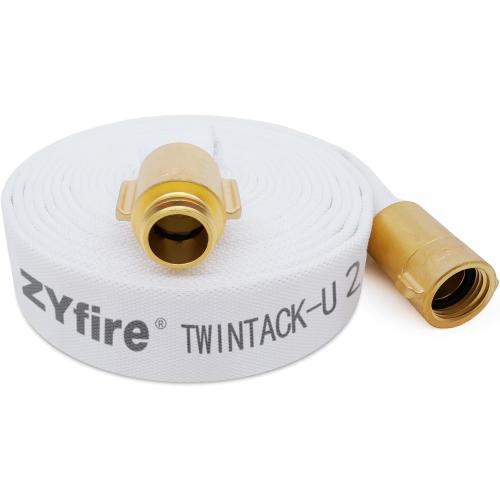 ZYfire Fire Hose 2 ID x 25 FT, NST/NH Couplings, Double Jacket TPU Lined