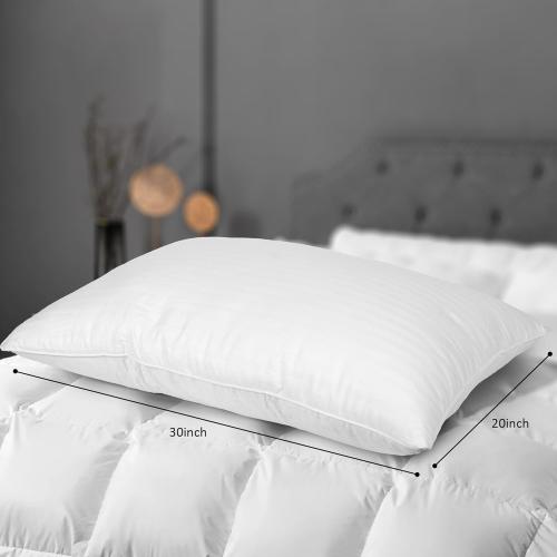 Bed Pillows Queen Size Set of 2, Hotel Quality Soft Down Alternative Bed Pillow for Side and Back Sleepers, 20 x 30 Inches