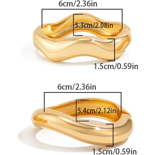Salircon Gold Bangle Bracelets for Women Gold Wide Chunky Bracelets Trendy Hinged Cuff Open Chunky Bracelet Irregular Jewelry